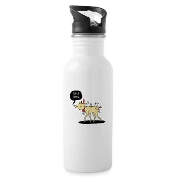 Kep Going Deer - Keep going - motivation - Water bottle with straw - white - Right