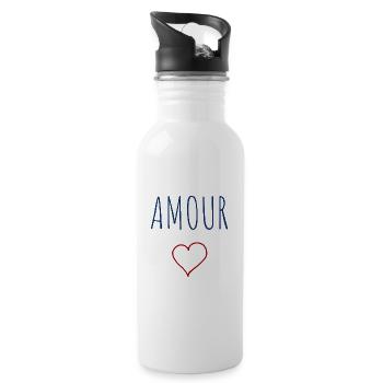 AMOUR COEUR - Gourde avec paille intégrée - blanc - Droite