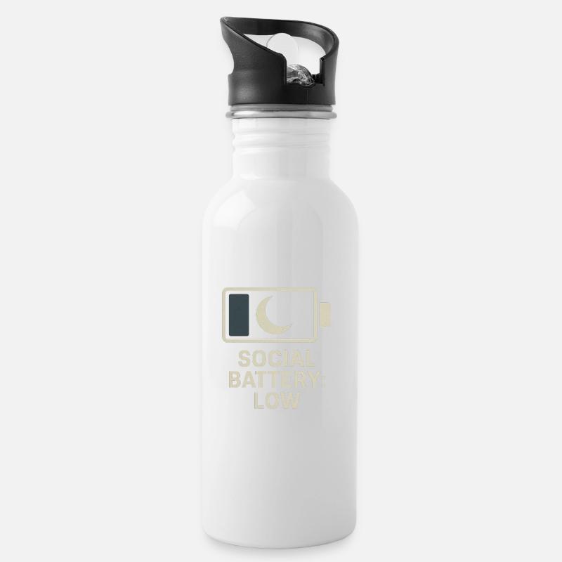 Batterie faible - Gourde avec paille intégrée - blanc