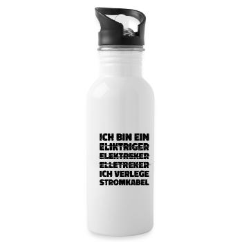 Elektriker Elektroniker Elektrik lustiger Spruch - Trinkflasche mit integriertem Trinkhalm - Weiß - Rechts