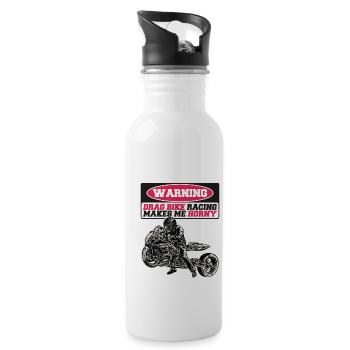 Drag Racing Motorcycles Motorsport Racing - Water bottle with straw - white - Right
