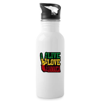 Jamaika Liebe - Trinkflasche mit integriertem Trinkhalm - Weiß - Rechts