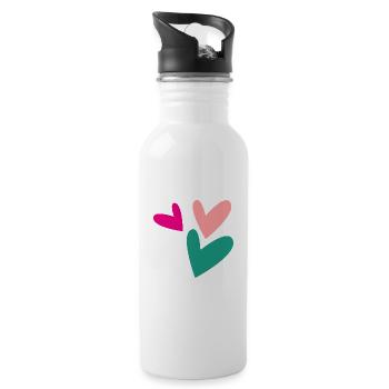 PAAR. GERADE VERHEIRATET. Junggesellinnenabschied. HEILIGER VALENTINSTAG. MARIES - Trinkflasche mit integriertem Trinkhalm - Weiß - Rechts