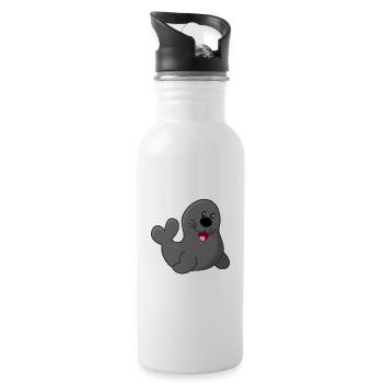 Kouwo le phoque - Gourde avec paille intégrée - blanc - Droite