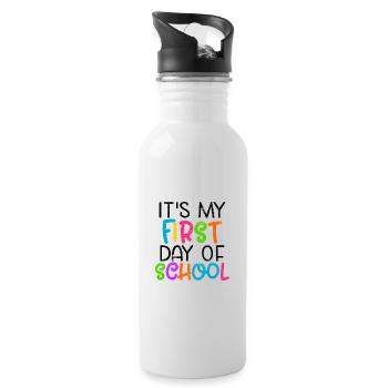 MY FIRST DAY OF SCHOOL SCHOOL ENROLLMENT ABC MOTIVES - Water bottle with straw - white - Right