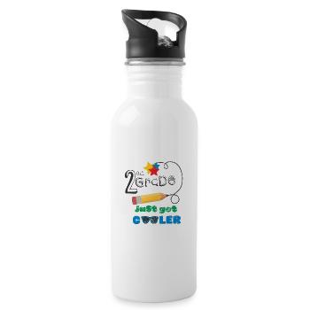 SECOND GRADE COOL BACK TO SCHOOL DAY ABC SAYING - Water bottle with straw - white - Right