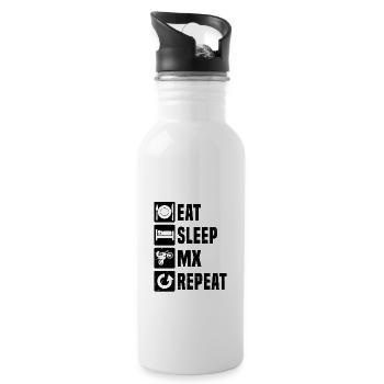 Supermoto Motocross Women's Dirt Biker Dirt Bike - Water bottle with straw - white - Right
