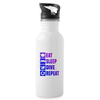 Women's Diver Men's Diving Diving Diving - Water bottle with straw - white - Right