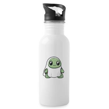 Schildkröte Halloween Lustig Geist - Trinkflasche mit integriertem Trinkhalm - Weiß - Rechts