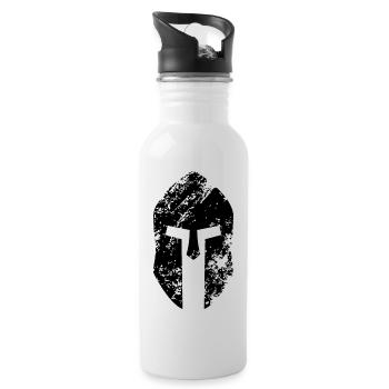 Spartanische Helm - Trinkflasche mit integriertem Trinkhalm - Weiß - Rechts