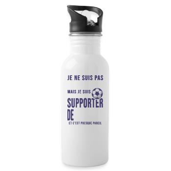 supporter foot Bordeaux humour club football - Gourde avec paille intégrée - blanc - Droite