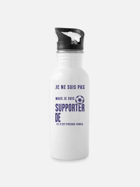 supporter foot Bordeaux humour club football - Gourde avec paille intégrée - blanc