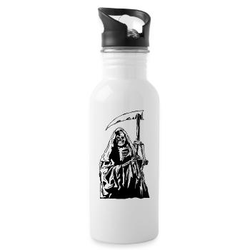 Horreur Mort Faux Scary Squelette Cadeau d’Halloween - Gourde avec paille intégrée - blanc - Droite