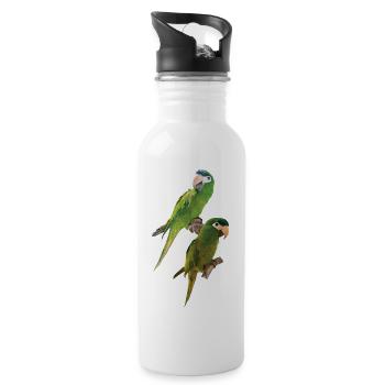 The Noble Macaw - Water bottle with straw - white - Right