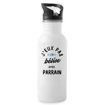 J Peux Pas j ai Bêtise avec parrain - Gourde avec paille intégrée - blanc - Droite