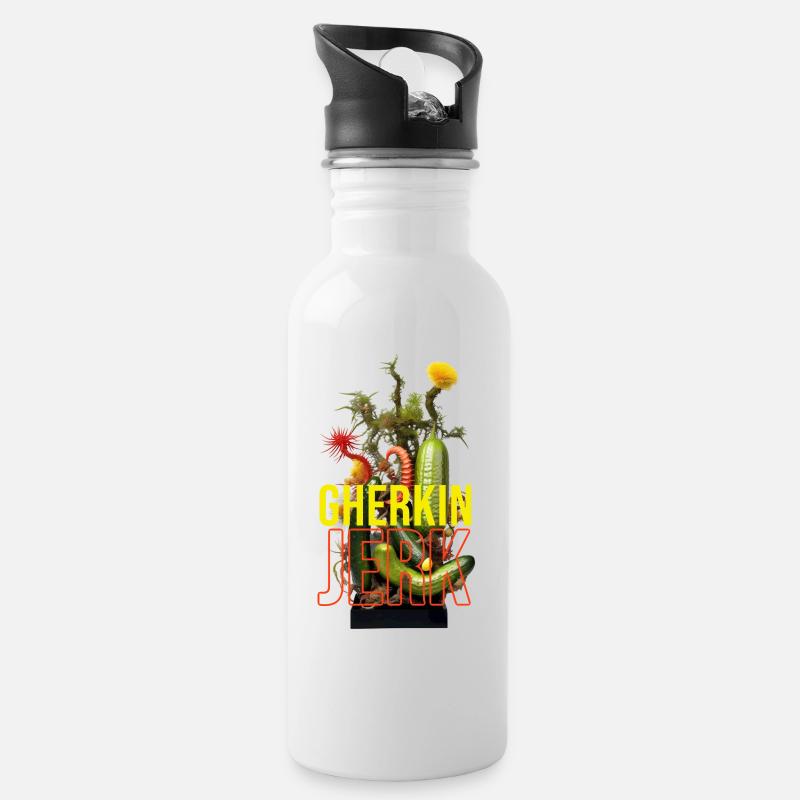 IMG 7157 - Trinkflasche mit integriertem Trinkhalm - Weiß
