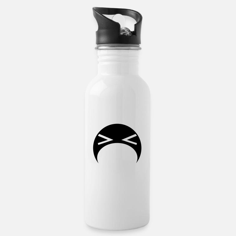 puke - Trinkflasche mit integriertem Trinkhalm - Weiß