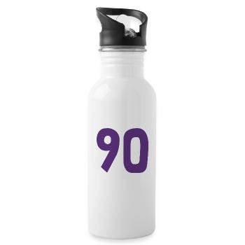 90. 90 YEARS. 90TH ANNIVERSARY. 90TH ANNIVERSARY. - Water bottle with straw - white - Right