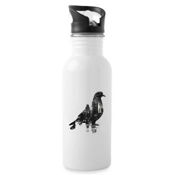 pigeon pigeon bird pigeon fancier flying - Water bottle with straw - white - Right