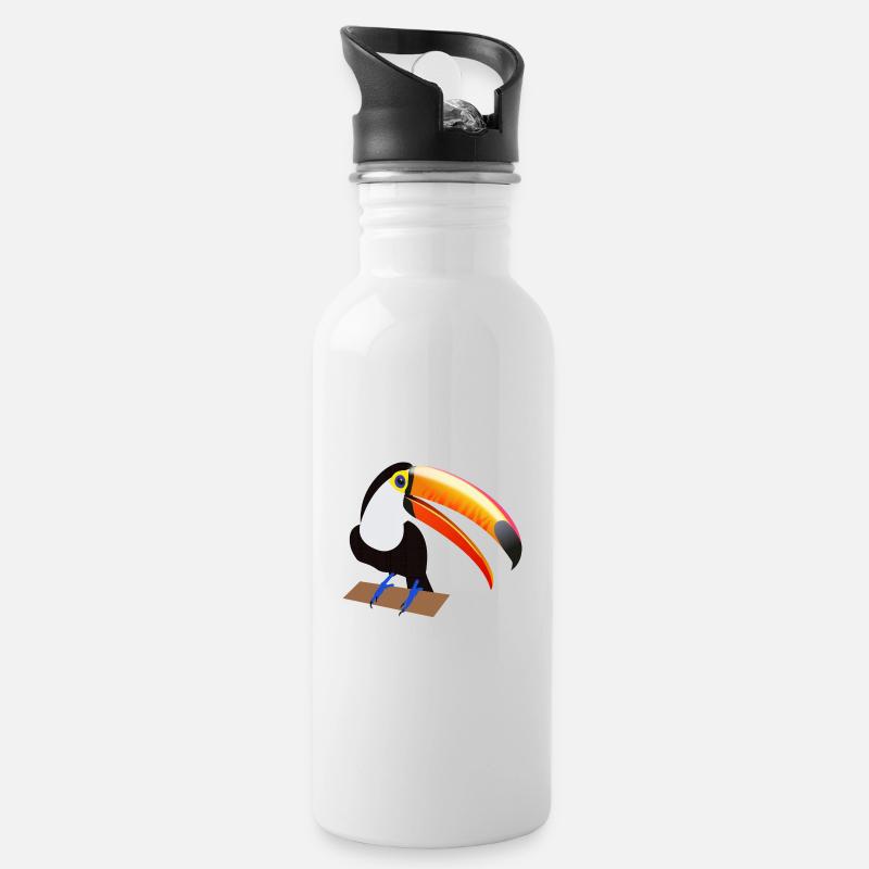 Eko le Toucan - Gourde avec paille intégrée - blanc