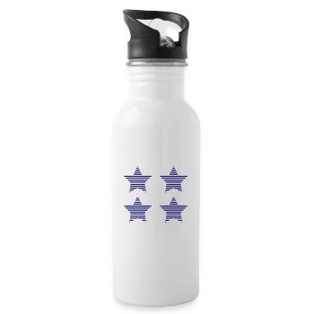STERN. STERNE. STERN. STERNE. FEST. JAHRESTAG - Trinkflasche mit integriertem Trinkhalm - Weiß - Rechts
