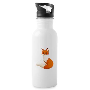 Fuchs - Trinkflasche mit integriertem Trinkhalm - Weiß - Rechts
