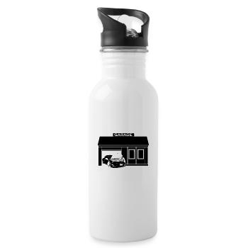 Auto Garage - Trinkflasche mit integriertem Trinkhalm - Weiß - Rechts