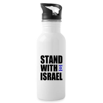 Stand with israel - Trinkflasche mit integriertem Trinkhalm - Weiß - Rechts
