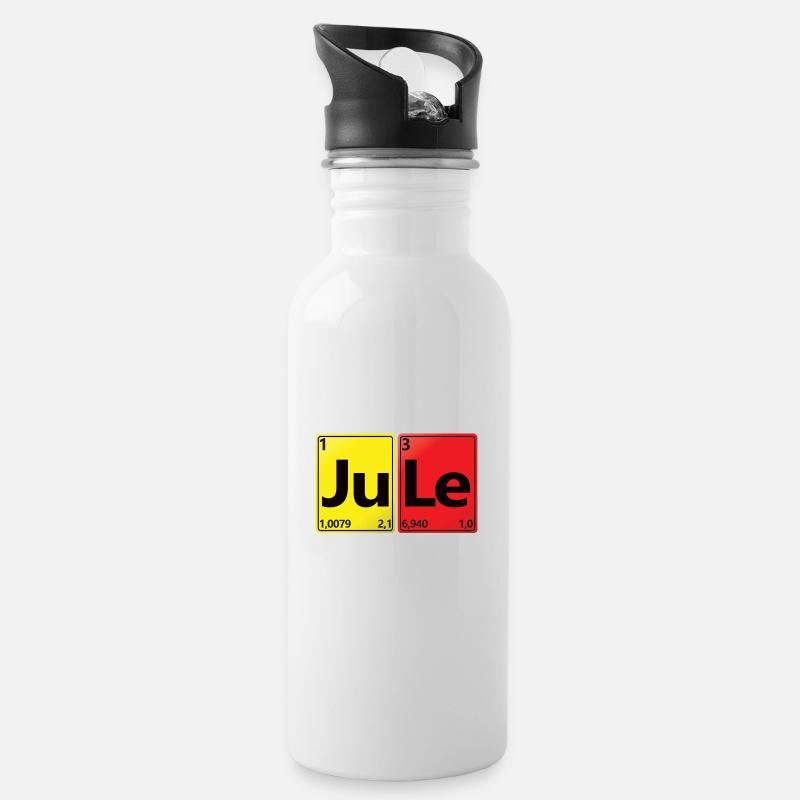 JULE - Votre nom en chimie look - Gourde avec paille intégrée - blanc