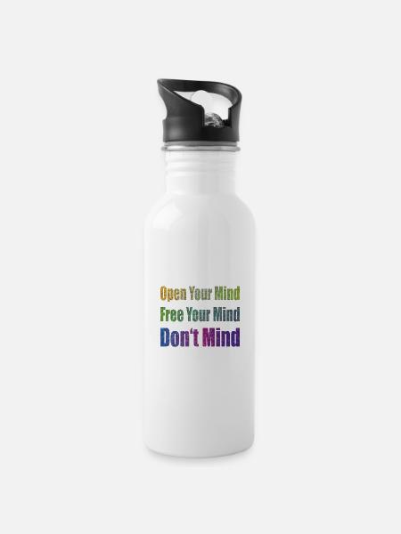 Don't Mind - Trinkflasche mit integriertem Trinkhalm - Weiß