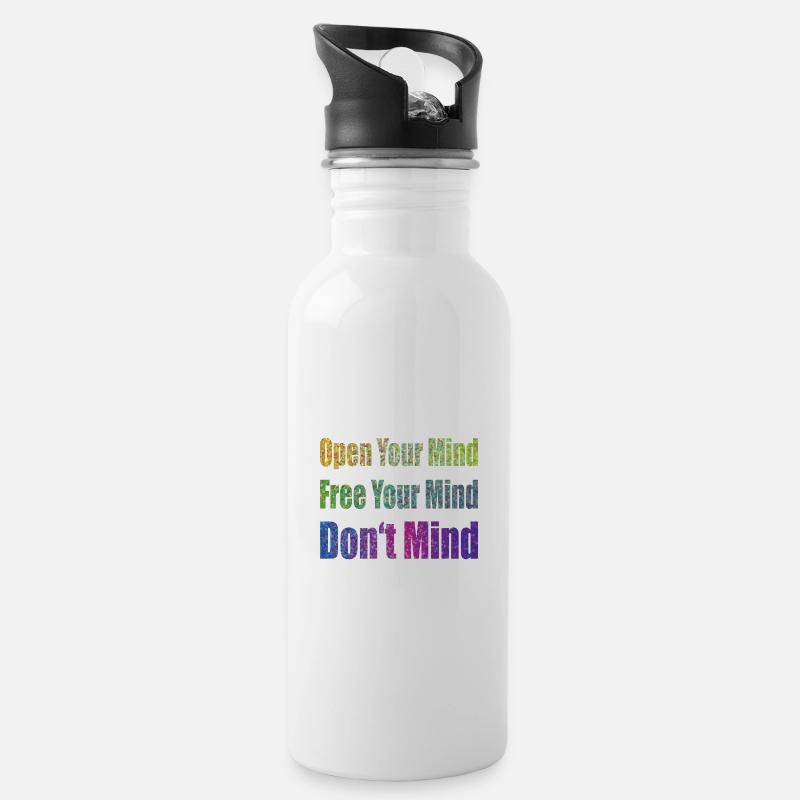Don't Mind - Trinkflasche mit integriertem Trinkhalm - Weiß
