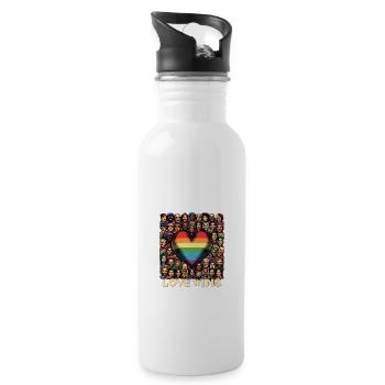 Love Wins LGBT Pride Month Celebration - Trinkflasche mit integriertem Trinkhalm - Weiß - Rechts