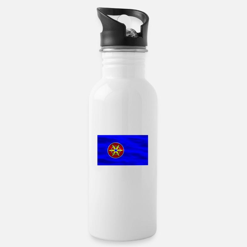 qui Drapeau - Gourde avec paille intégrée - blanc