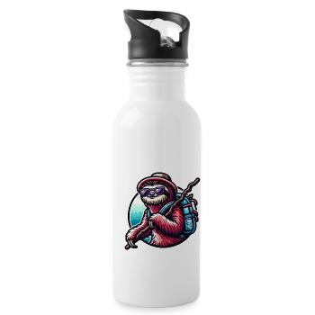 Cool Wander Sloth Nature Design - Water bottle with straw - white - Right