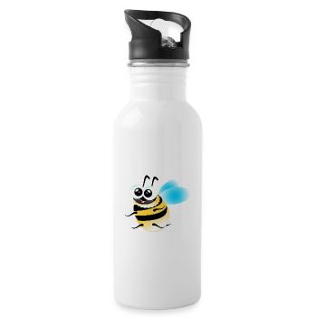 Bee Honey - Water bottle with straw - white - Right