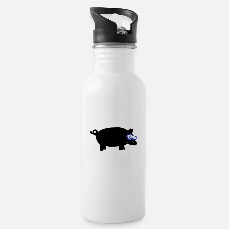 sau skibrille 2 - Trinkflasche mit integriertem Trinkhalm - Weiß