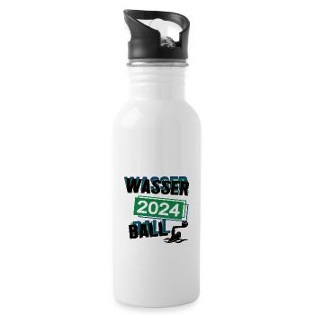 Wasserball Spieler Team Turnier Mannschaft in 2024 - Trinkflasche mit integriertem Trinkhalm - Weiß - Rechts