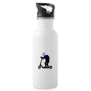 Grandpa on Eroller E Scooter Funny Gift Idea - Water bottle with straw - white - Right