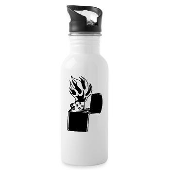 Briquet - Gourde avec paille intégrée - blanc - Droite