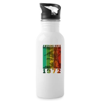 Awesome Since 1972 - Water bottle with straw - white - Right