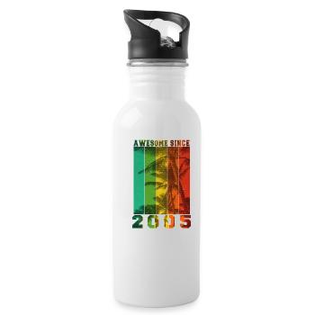 Awesome Since 2005 - Water bottle with straw - white - Right