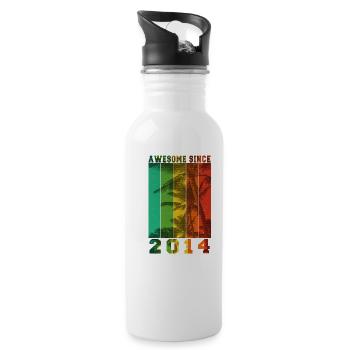 Awesome Since 2014 - Water bottle with straw - white - Right