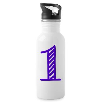 1 JAHR. 1. JUBILÄUM. GEBURTSTAG 1 JAHR. GEBURTSTAG - Trinkflasche mit integriertem Trinkhalm - Weiß - Rechts