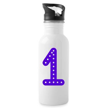 1 JAHR. 1. JUBILÄUM. GEBURTSTAG 1 JAHR. GEBURTSTAG - Trinkflasche mit integriertem Trinkhalm - Weiß - Rechts