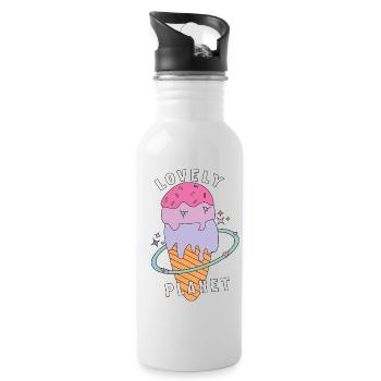 Lovely planet ice cream. - Water bottle with straw - white - Right