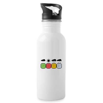 Wetter Fahrrad - Trinkflasche mit integriertem Trinkhalm - Weiß - Rechts