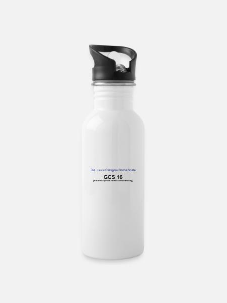 Die neue Glasgow Coma Scale - Trinkflasche mit integriertem Trinkhalm - Weiß