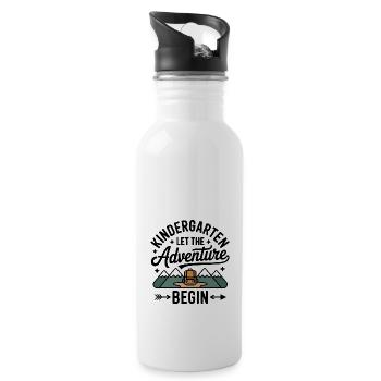 Kindergarten adventure begins kindergarten enrollment - Water bottle with straw - white - Right