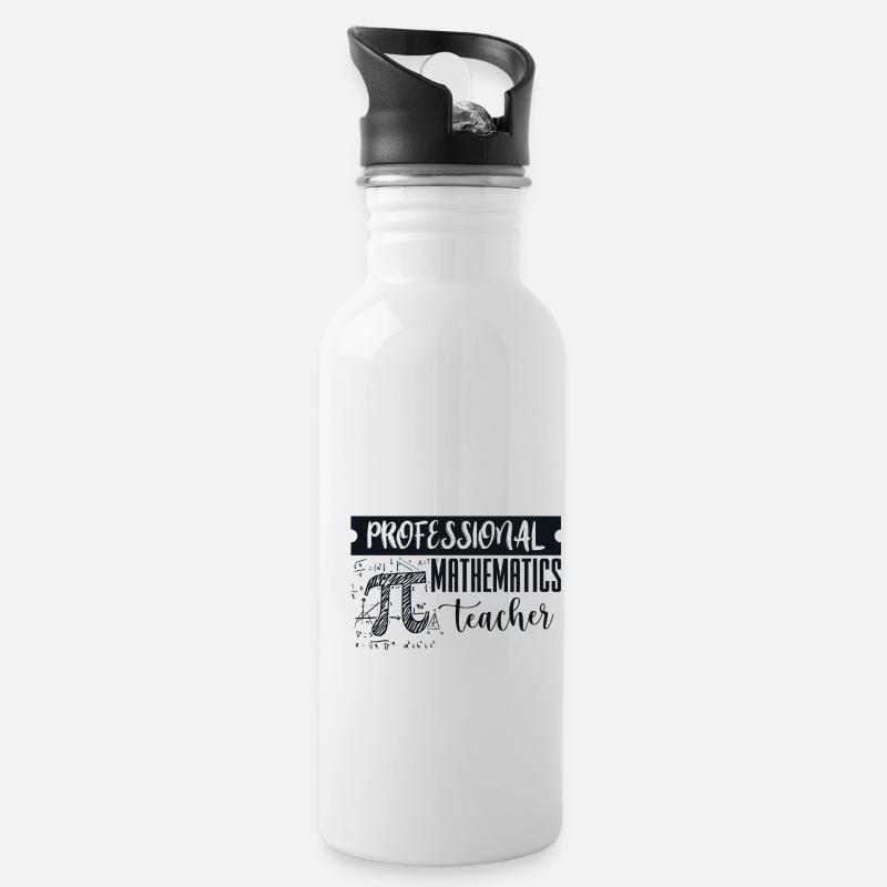 Professioneller Mathematik Lehrer Mathe Design - Trinkflasche mit integriertem Trinkhalm - Weiß