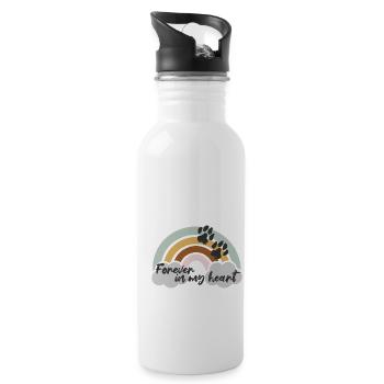 forever in my heart - Water bottle with straw - white - Right